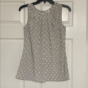 Grey/White Polka Dot Top